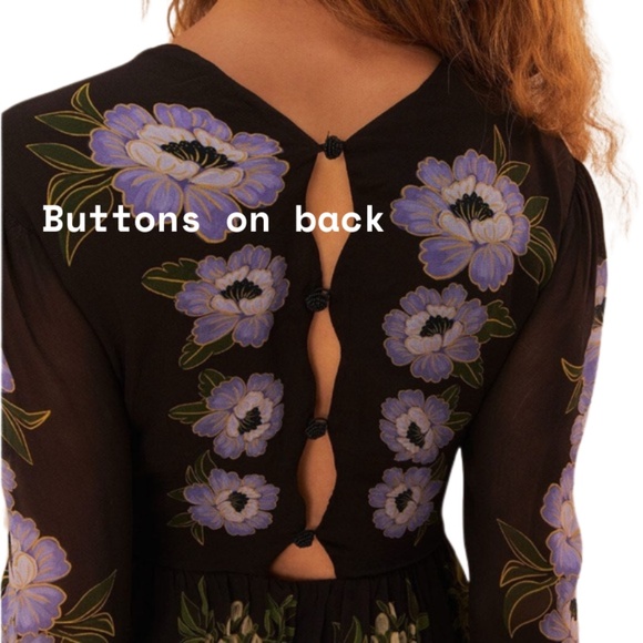 NWT FARM Rio Ruffled Printed Tiered Gown (S) - Picture 3 of 6